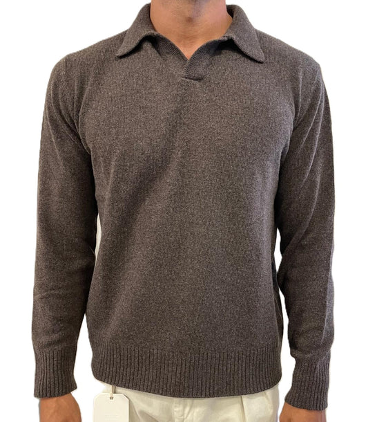 Polo derby collo camicia lana e cashmere