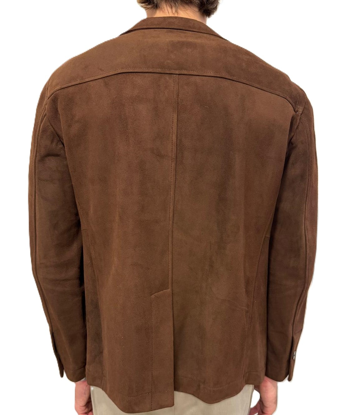 Giacca in pelle scamosciata blusotto moro