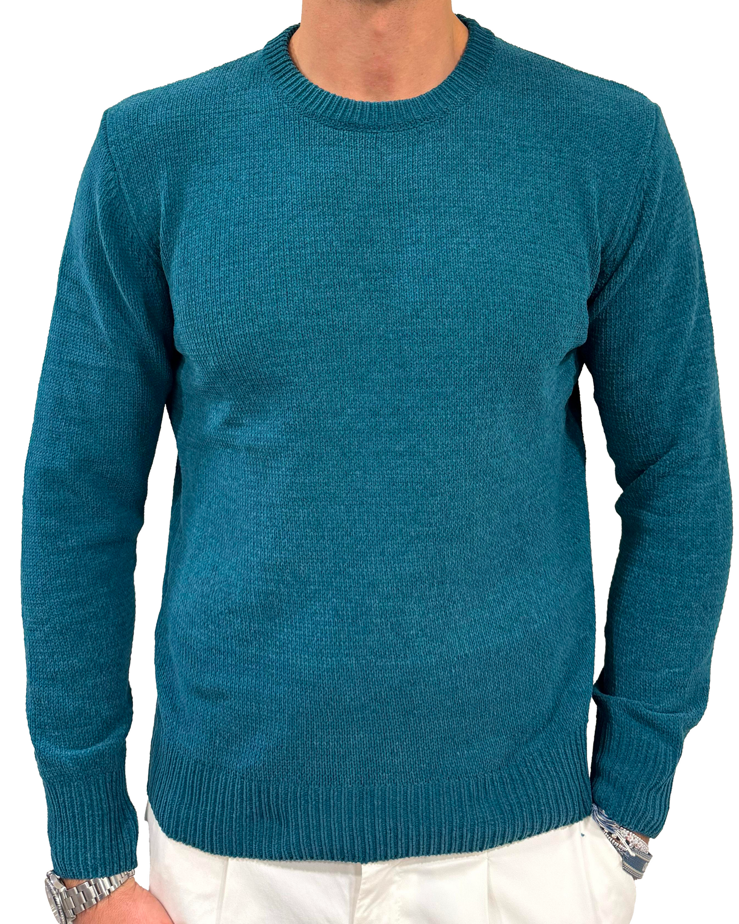 Maglia girocollo in ciniglia