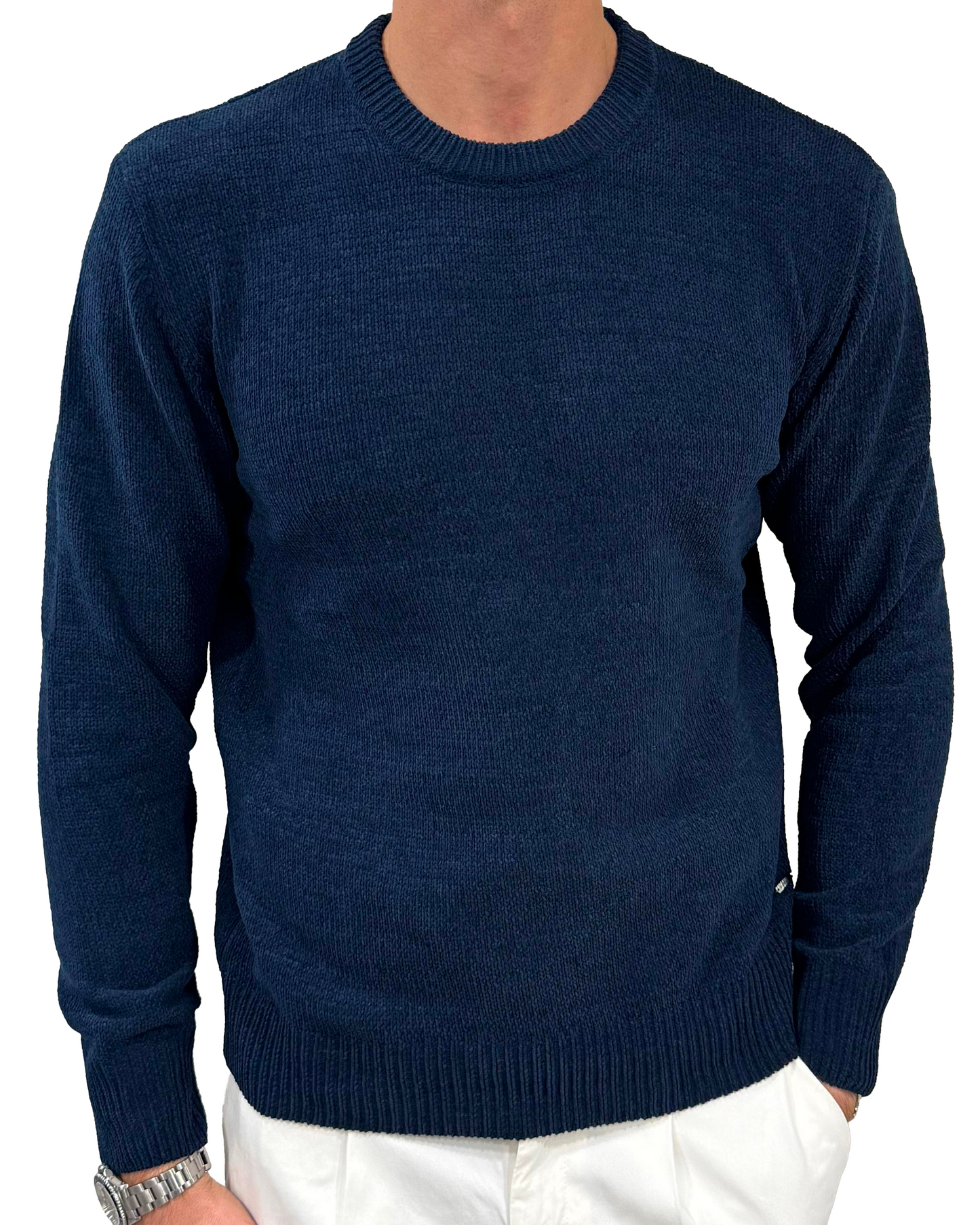 Maglia girocollo in ciniglia