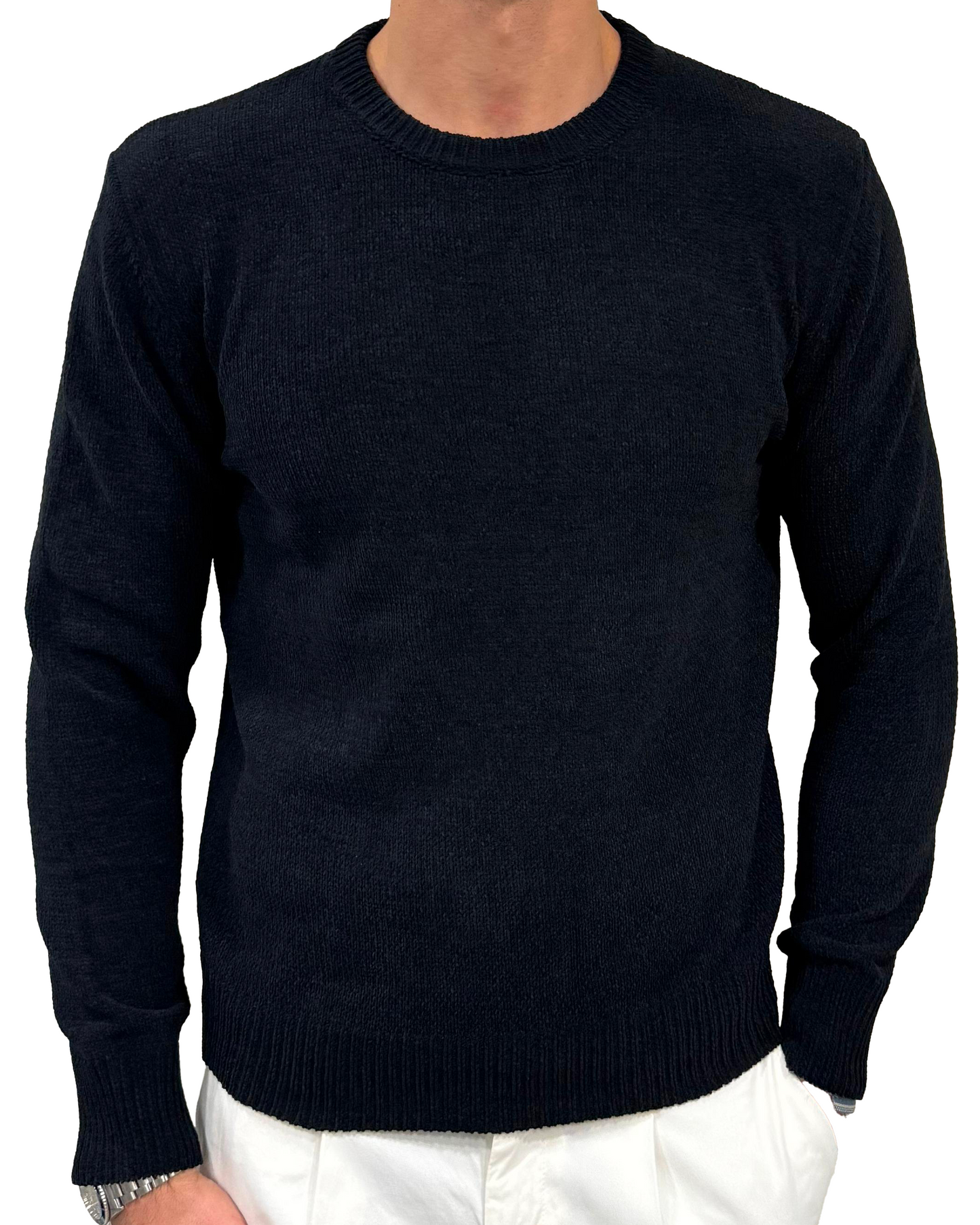 Maglia girocollo in ciniglia