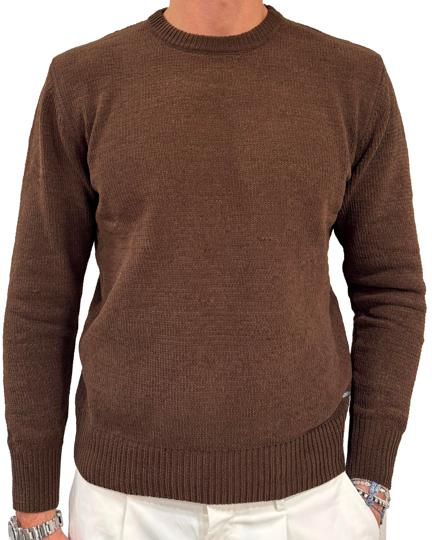 Maglia girocollo in ciniglia