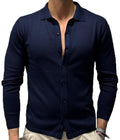 Cotton and cashmere knit polo shirt