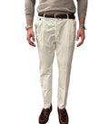 Fourten cotton double-pleat trousers