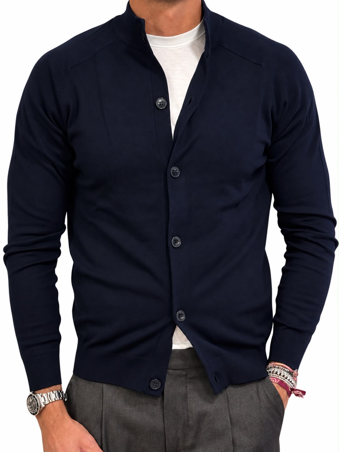 Cardigan in Maglia Misto Lana