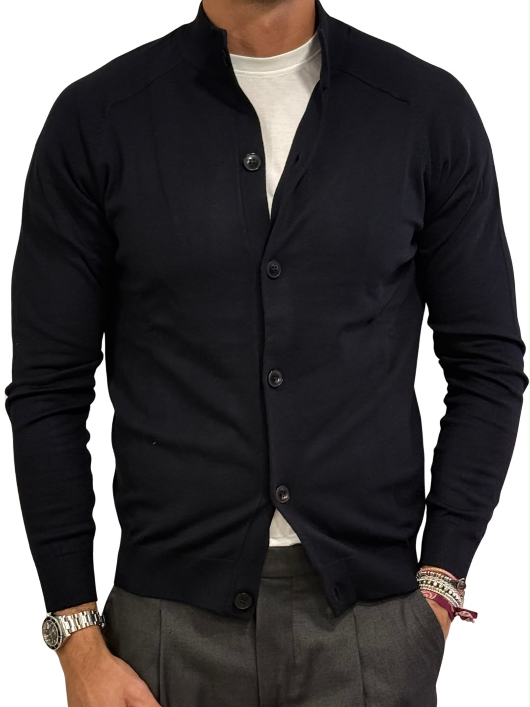 Cardigan in Maglia Misto Lana