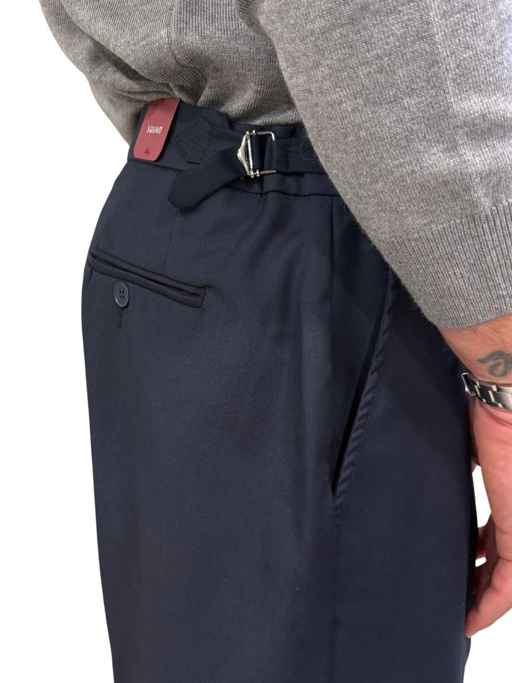 Pantalone squad sartoriale modello “manfredi” con Regolatori Laterali