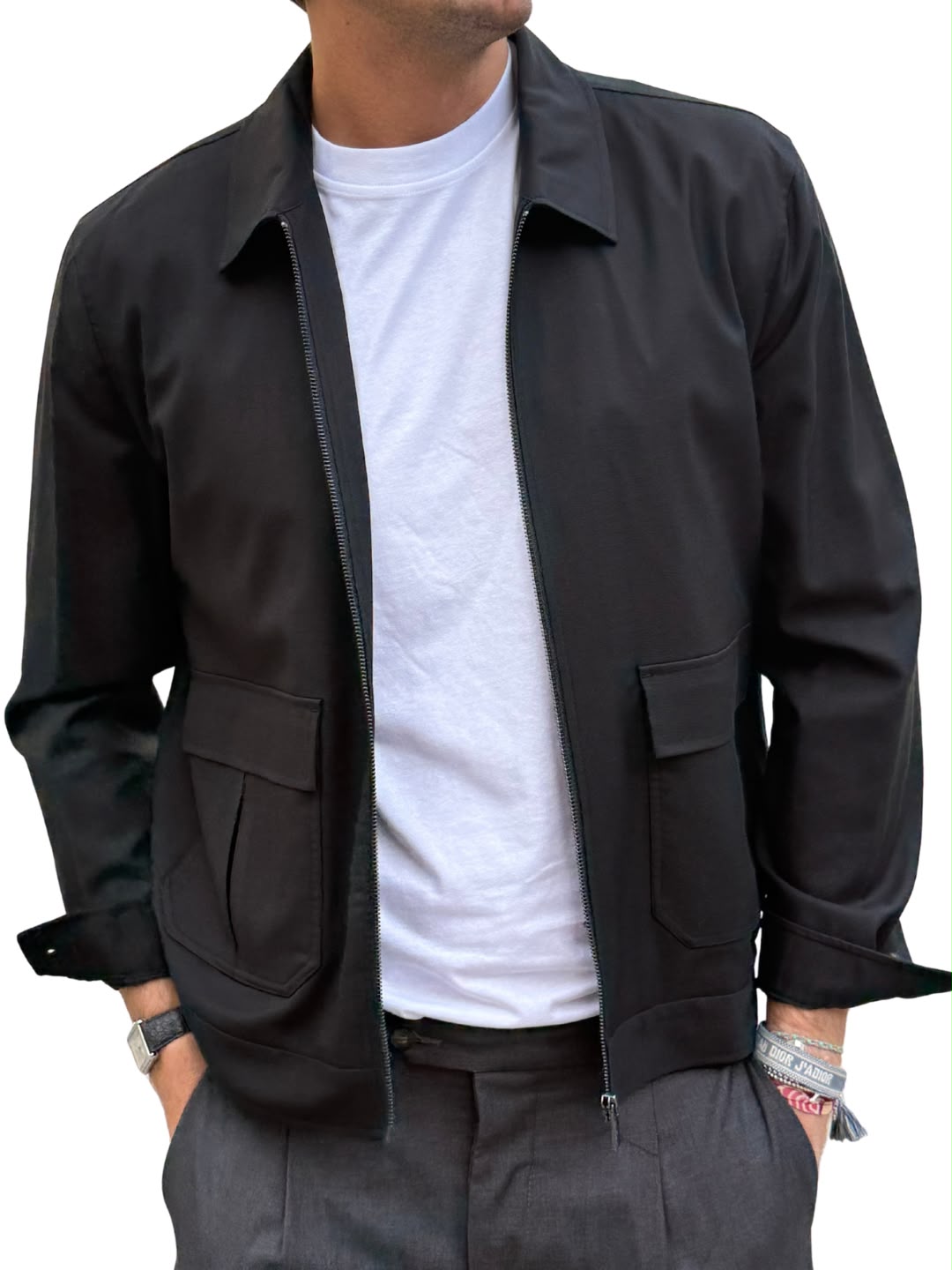 Bomber con collo camicia Hamaki-ho