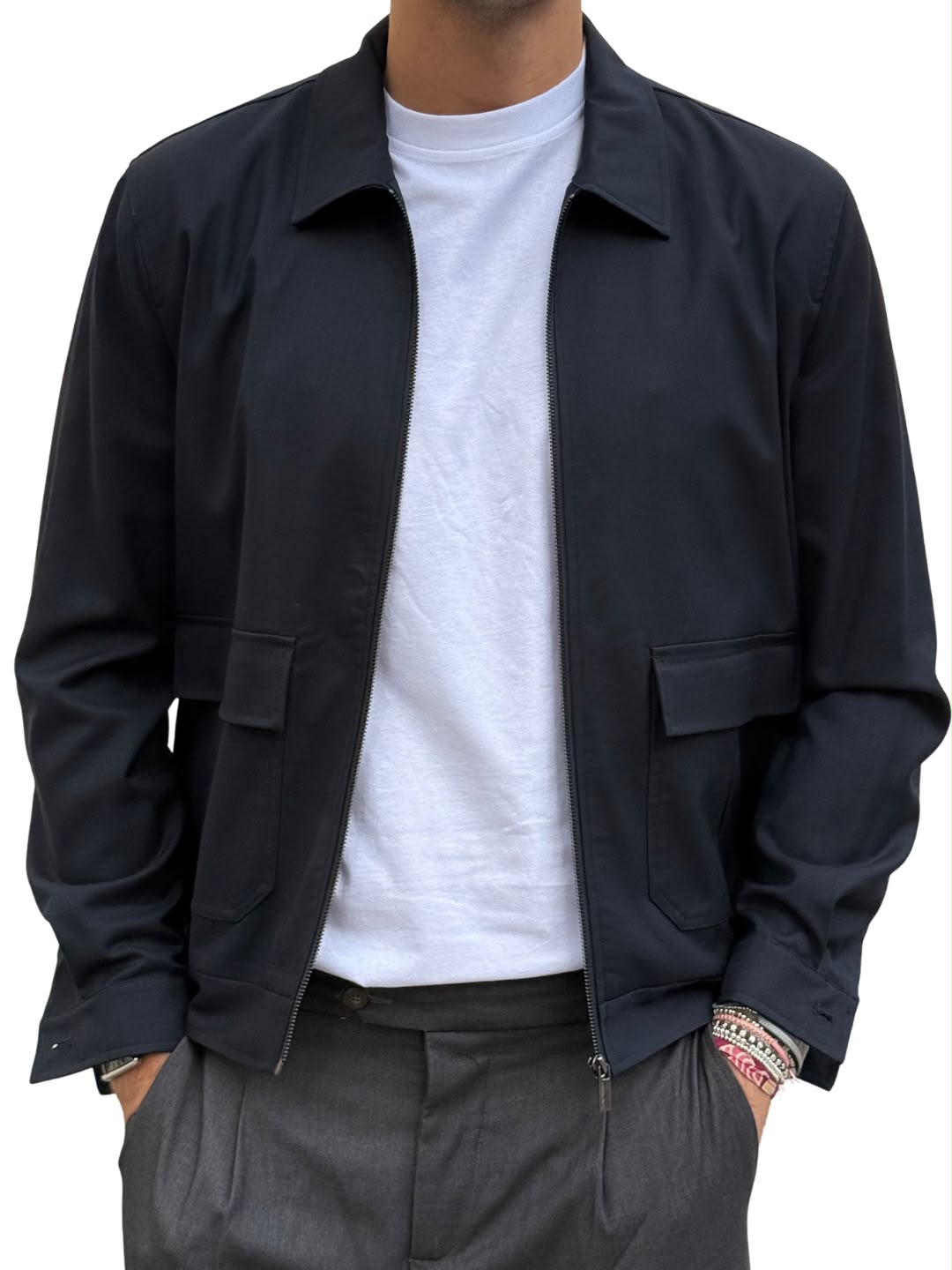 Bomber con collo camicia Hamaki-ho