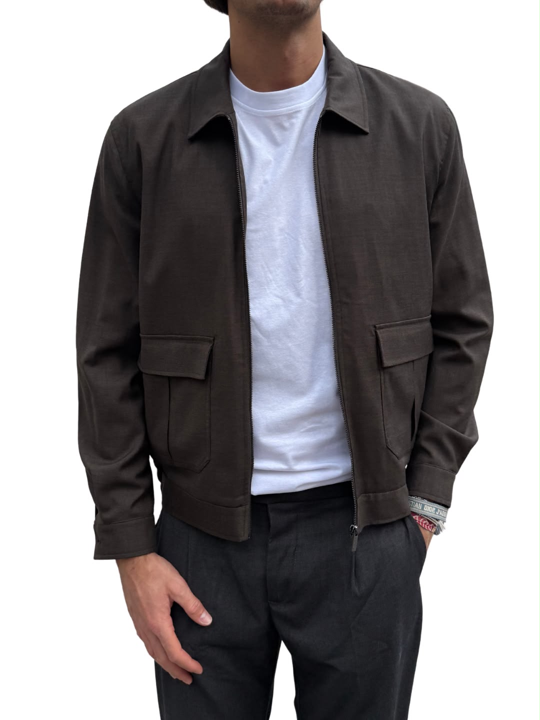 Bomber con collo camicia Hamaki-ho