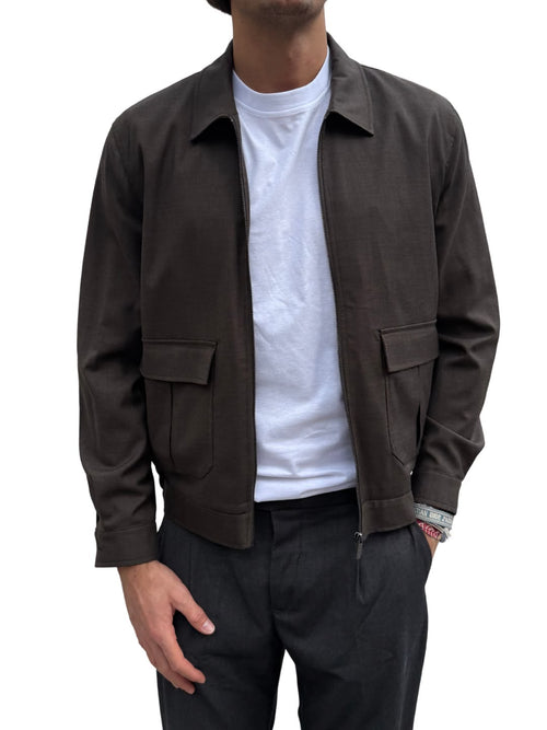 Bomber con collo camicia Hamaki-ho