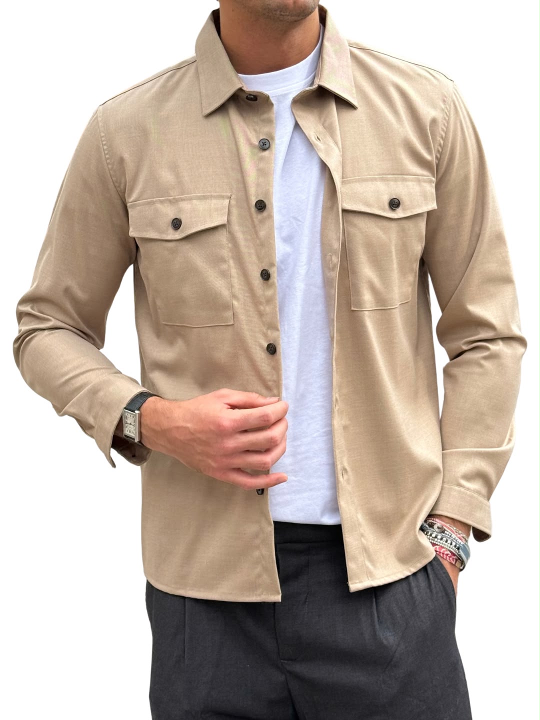 Giacca camicia in viscosa Hamaki-ho