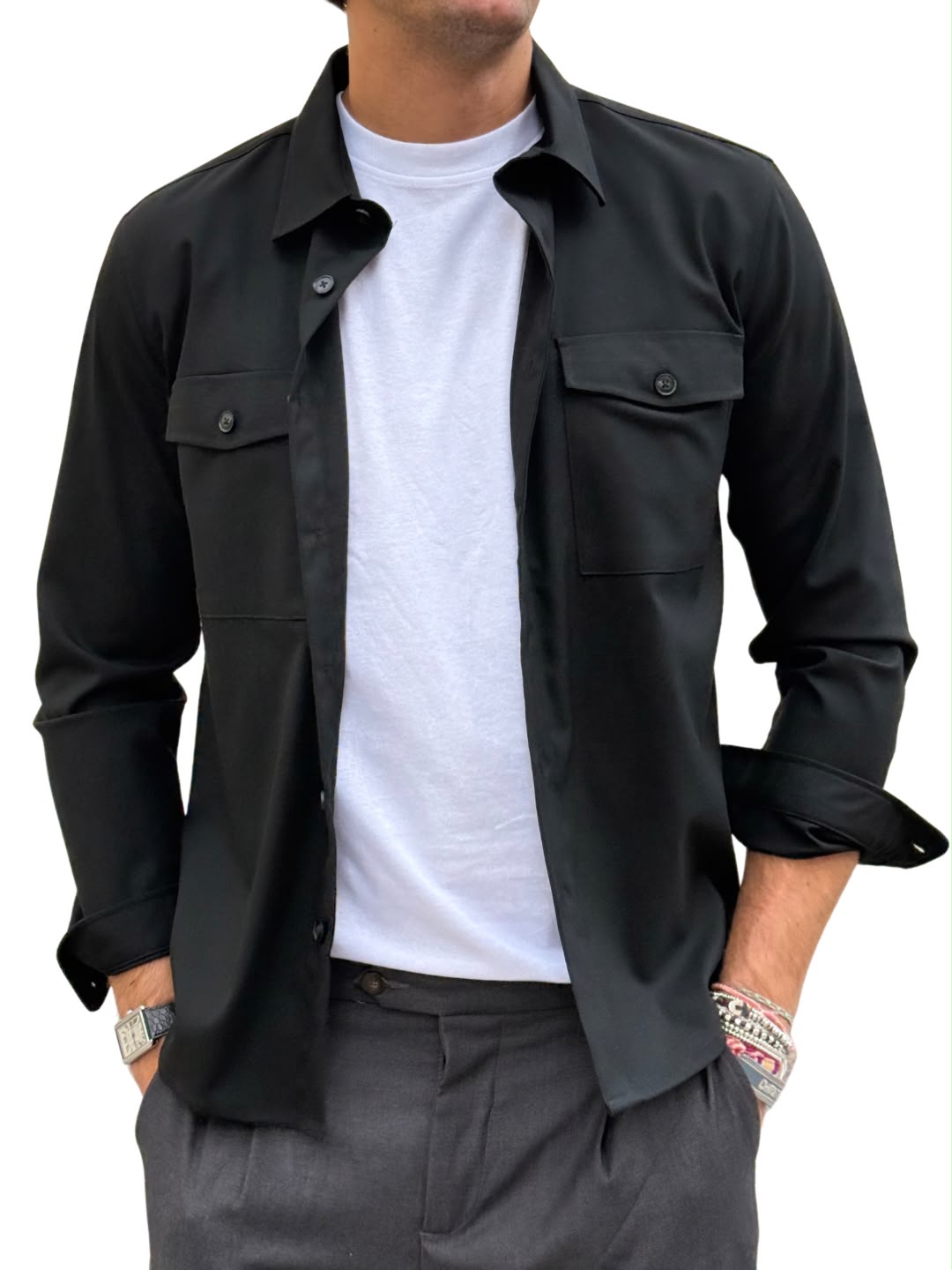 Giacca camicia in viscosa Hamaki-ho