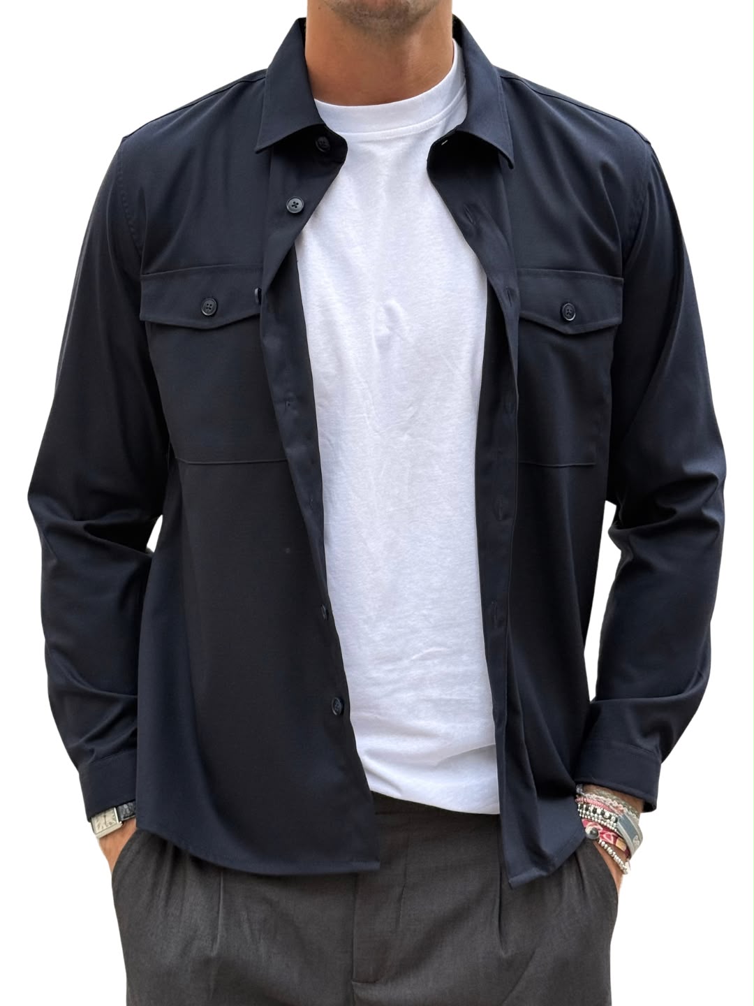 Giacca camicia in viscosa Hamaki-ho
