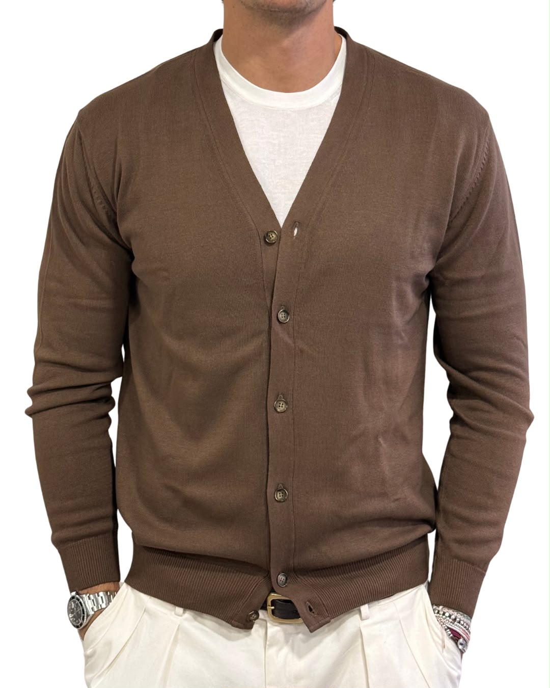 Cardigan cotone e cashmere