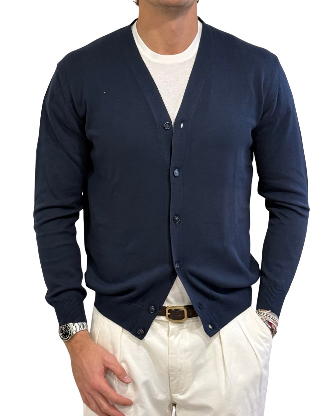 Cardigan cotone e cashmere
