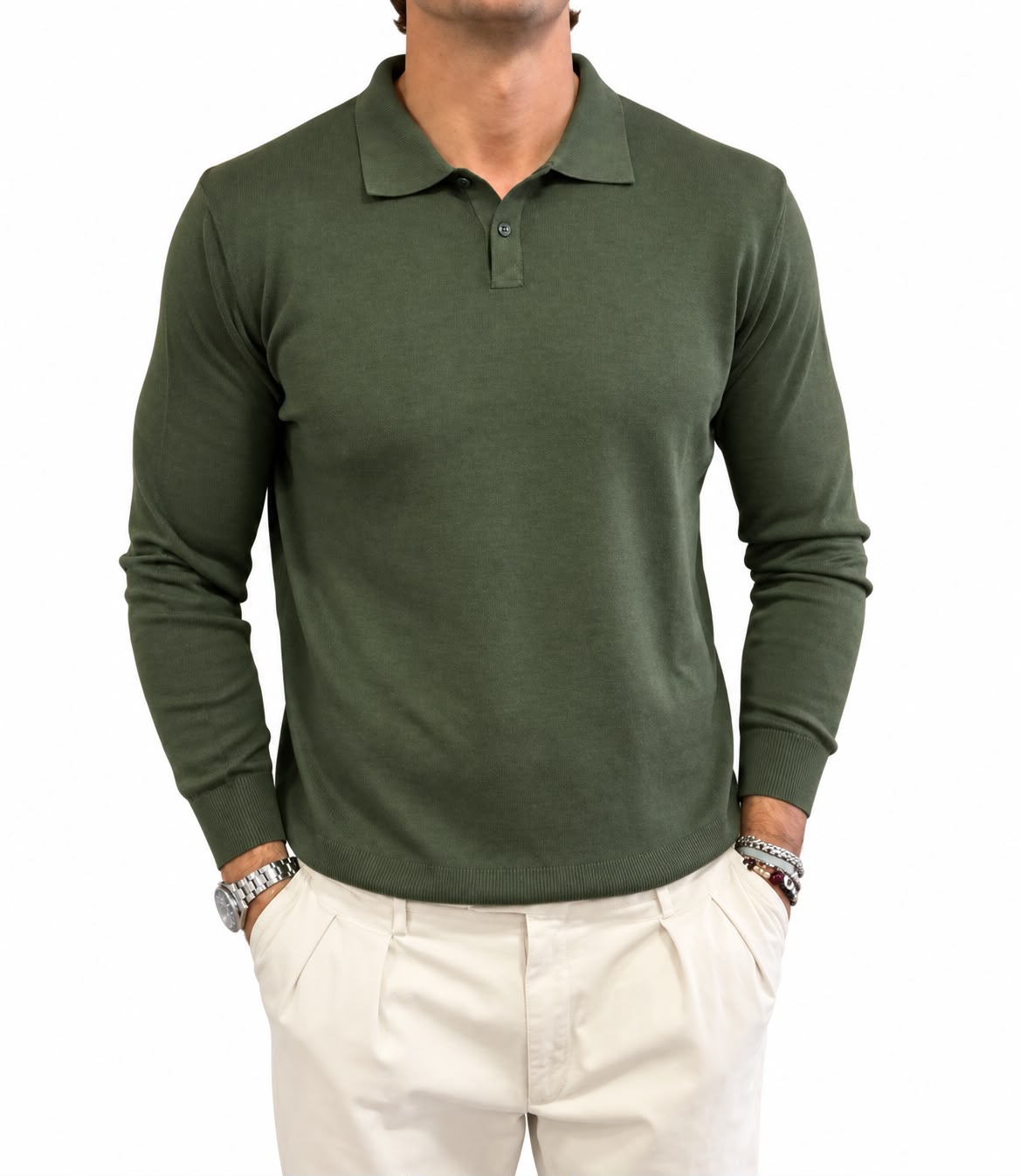 Polo in maglia in Cotone e Cashmere