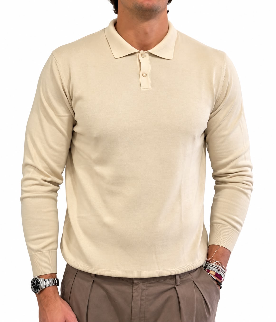 Polo in maglia in Cotone e Cashmere