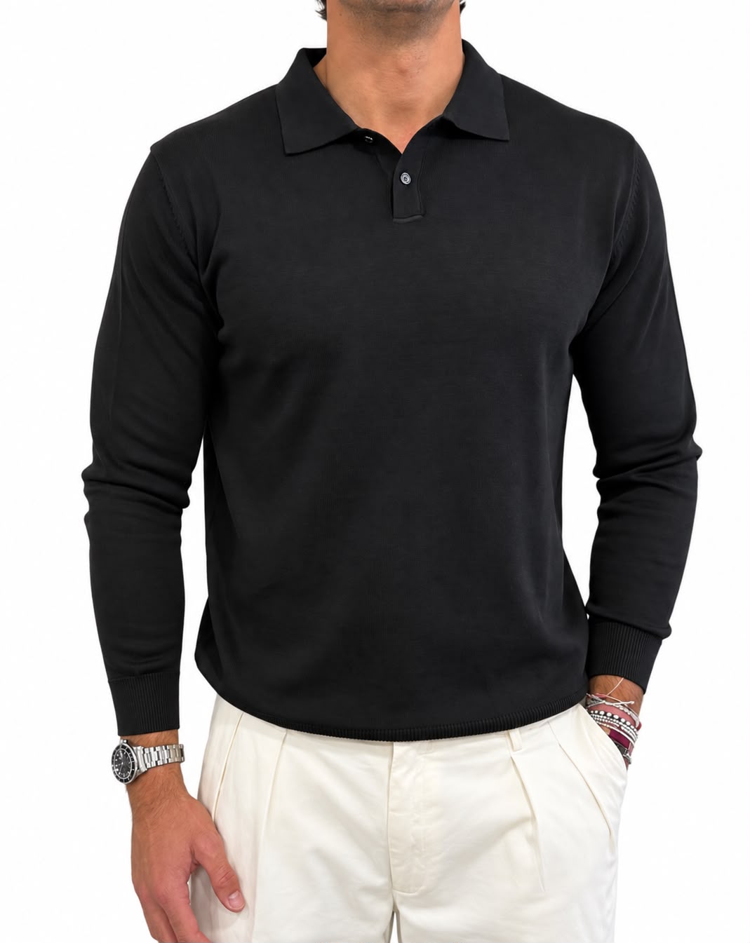 Polo in maglia in Cotone e Cashmere