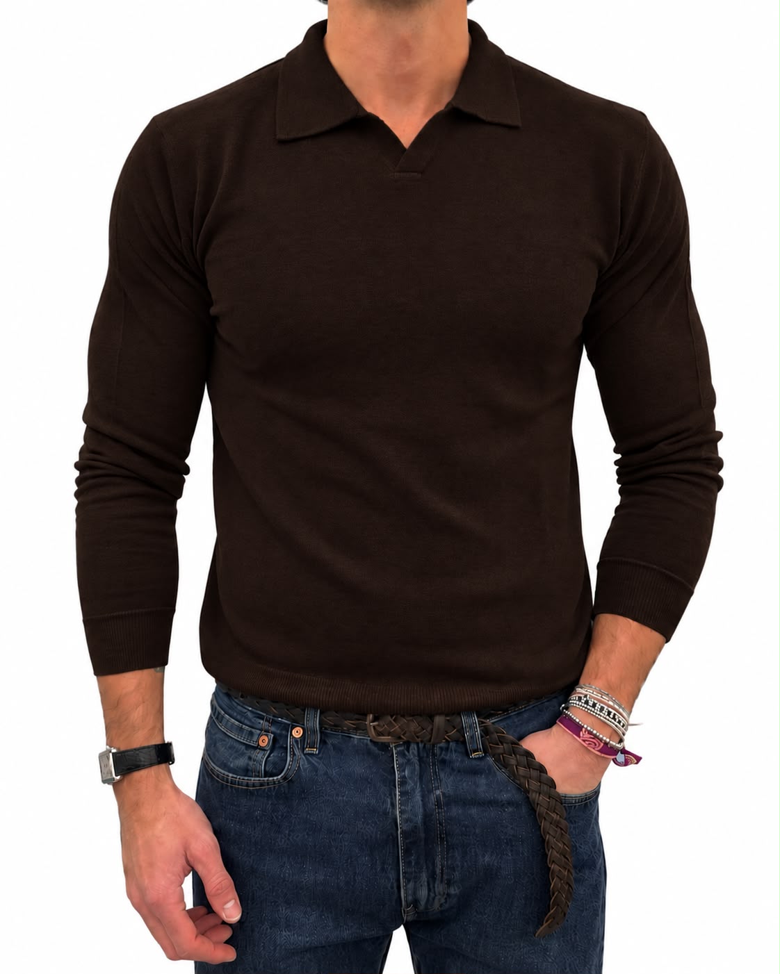 Polo derby misto Cashmere e Lana