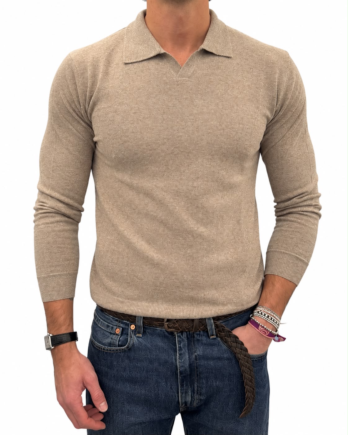 Polo derby misto Cashmere e Lana