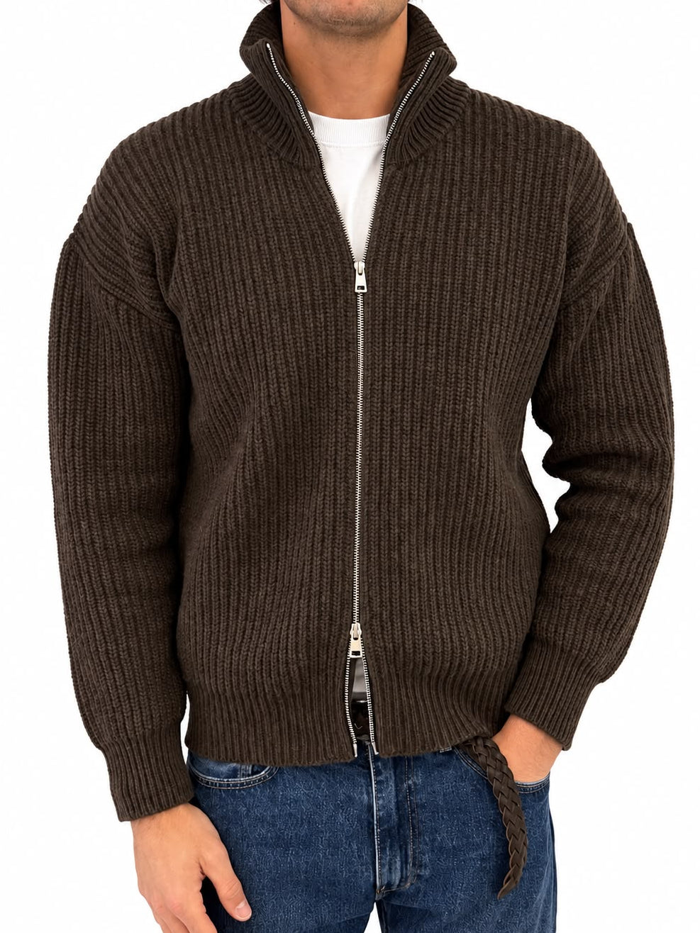 Maglia in Lana full zip