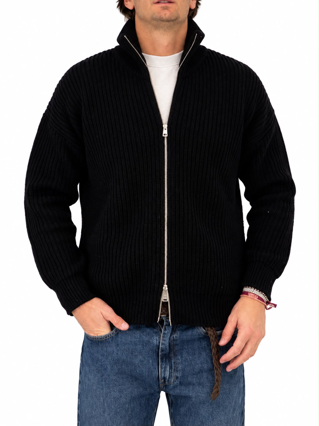 Maglia in Lana full zip