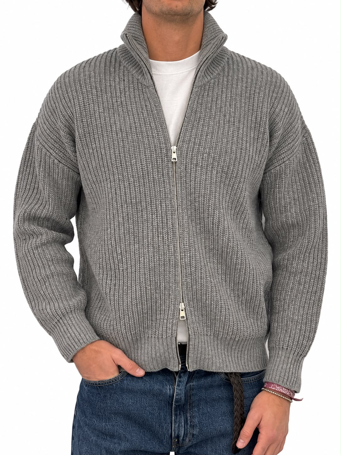 Maglia in Lana full zip