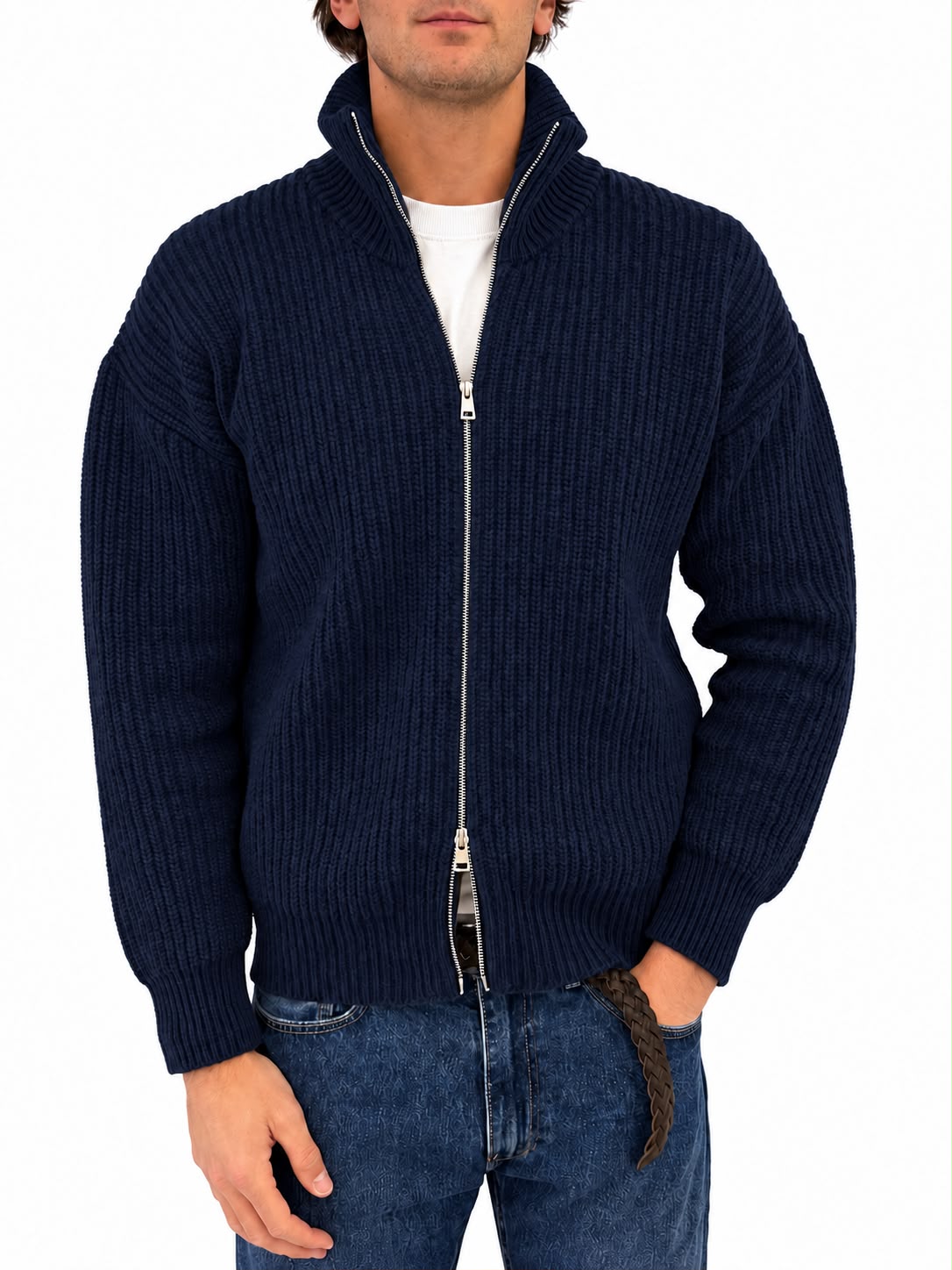 Maglia in Lana full zip