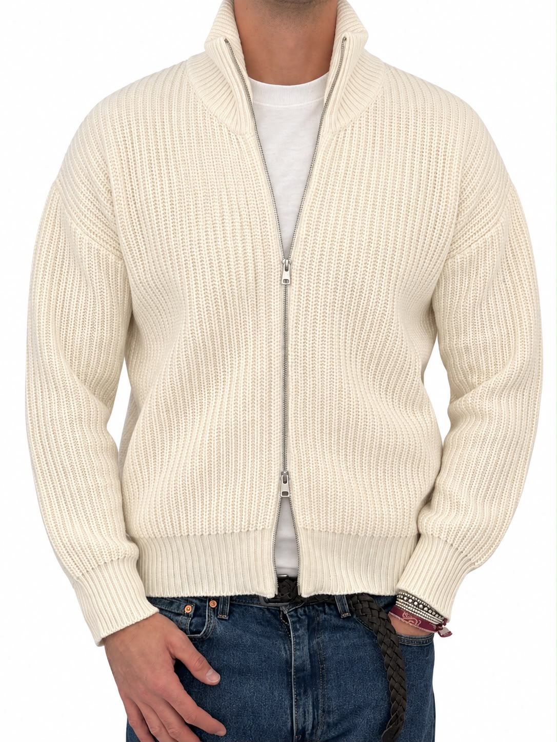 Maglia in Lana full zip