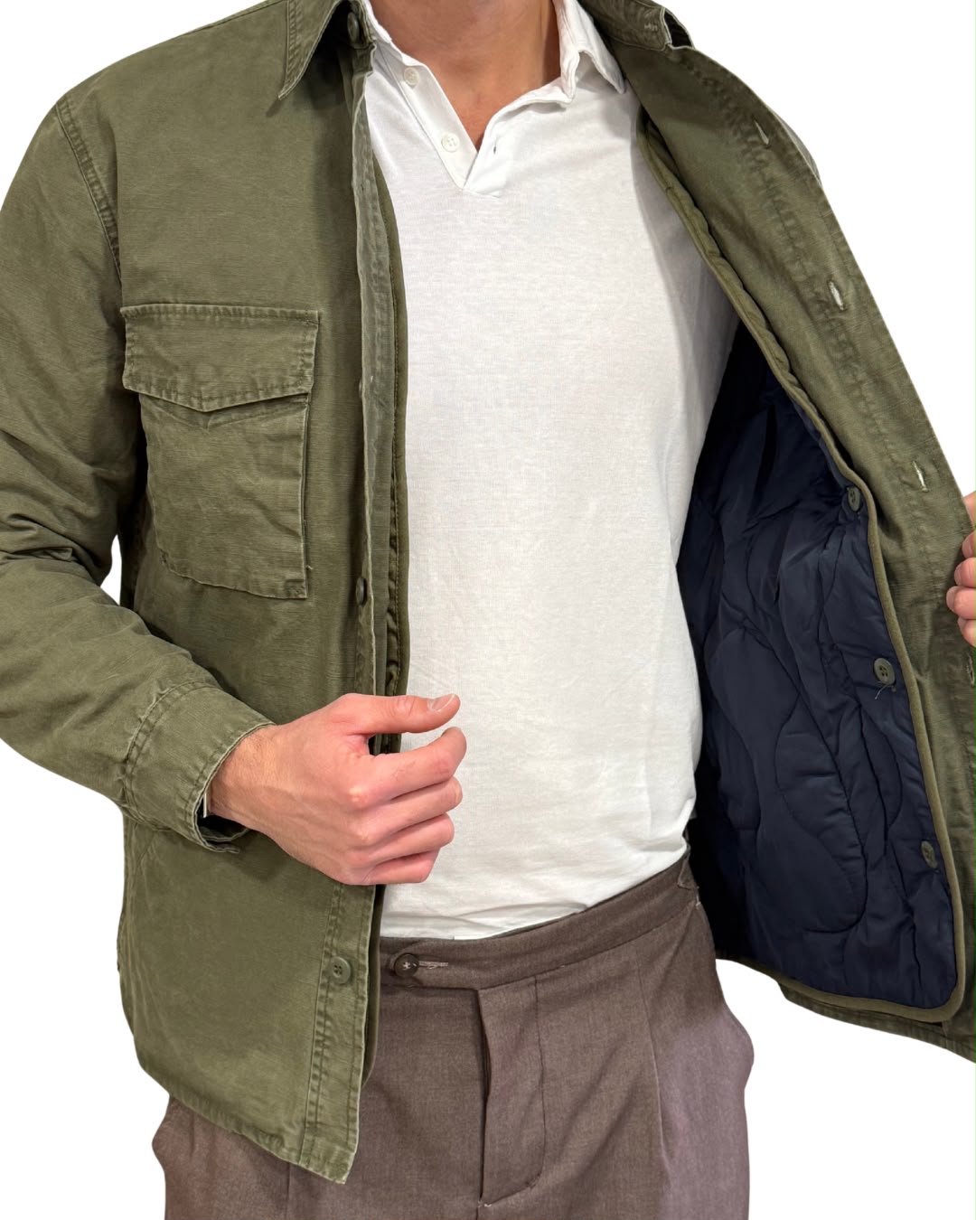 Giacca Camicia con Imbottitura Rimovibile