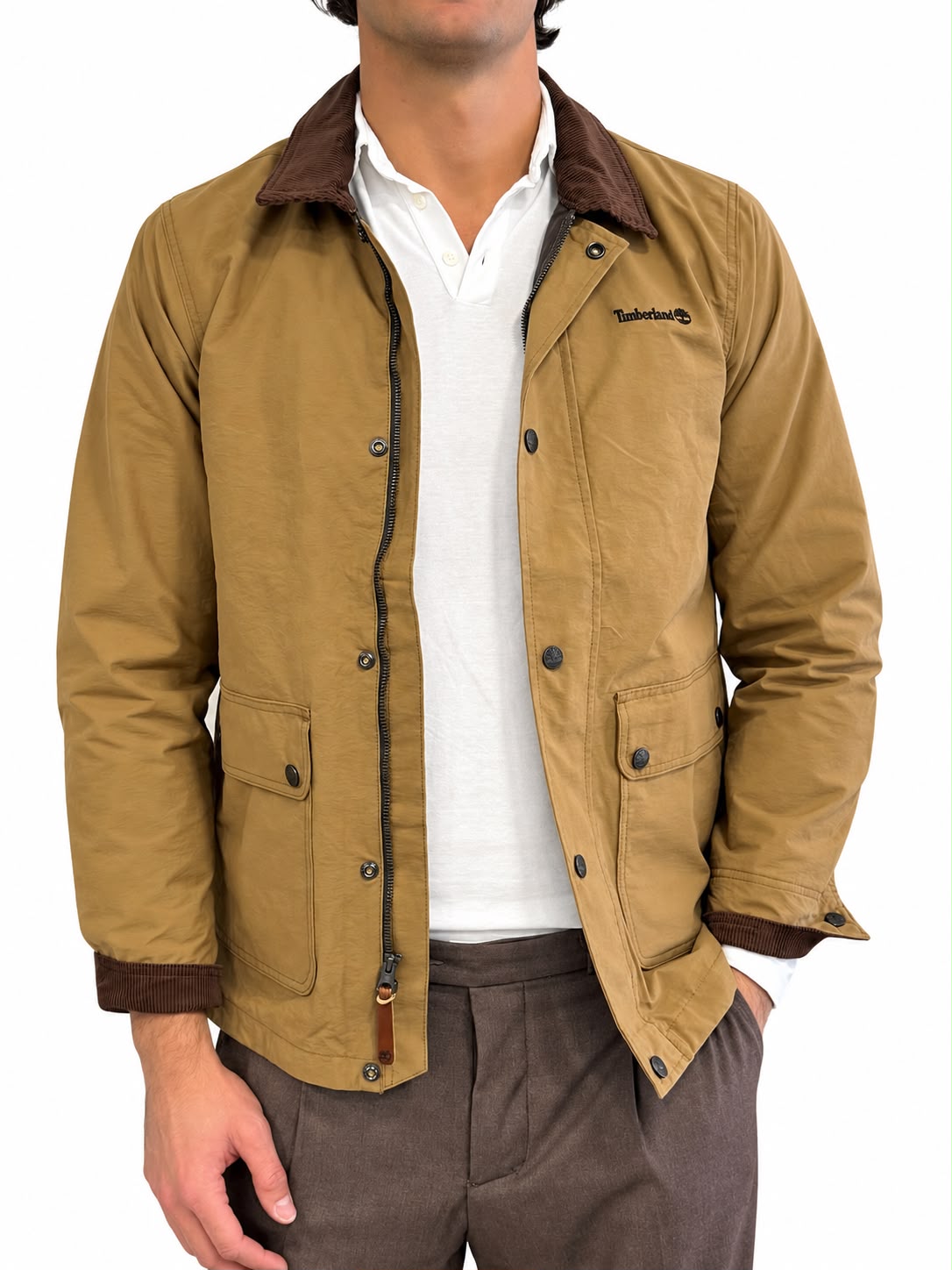 Giubbotto Timberland con Colletto in Velluto a Coste