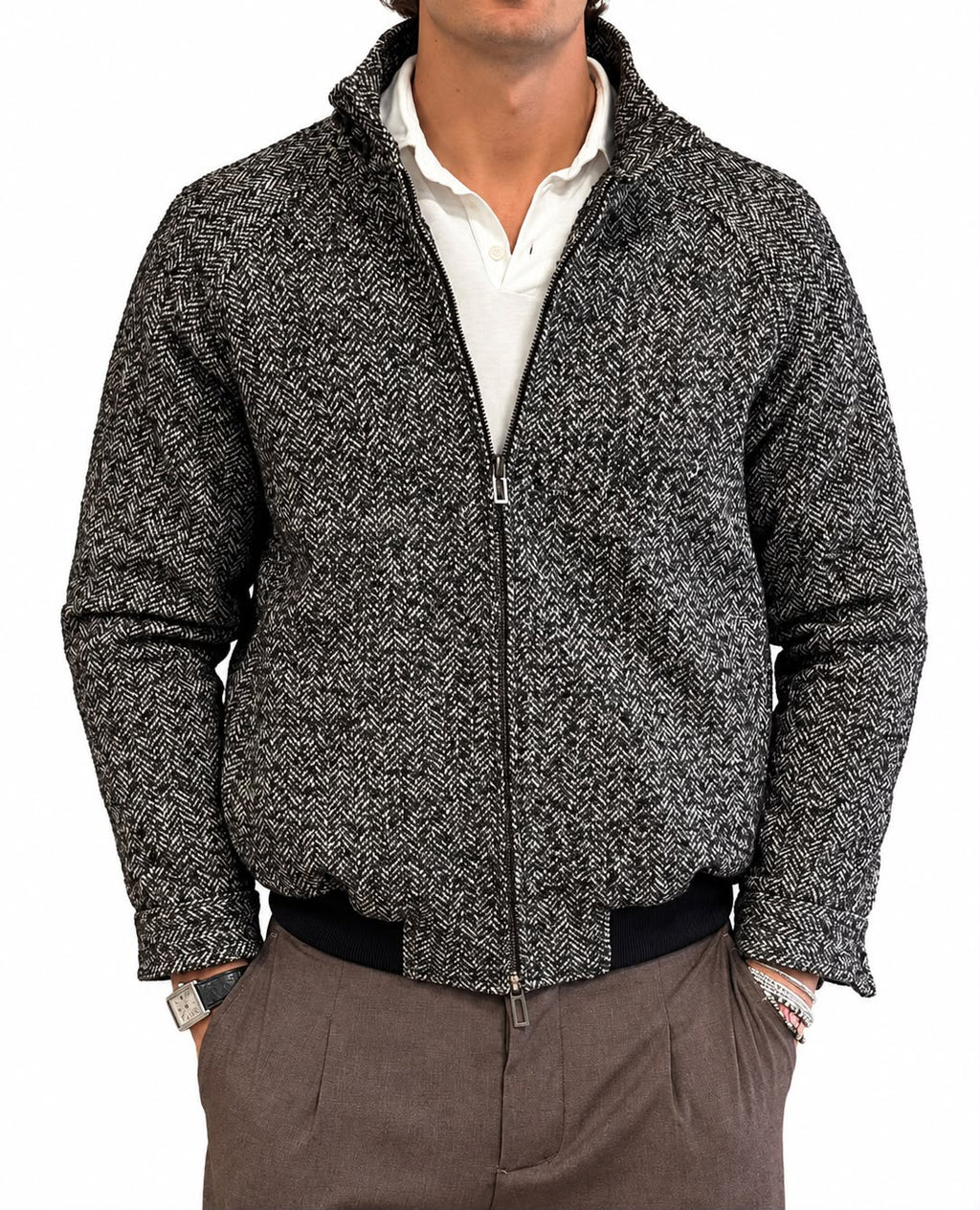 Bomber misto lana outfit