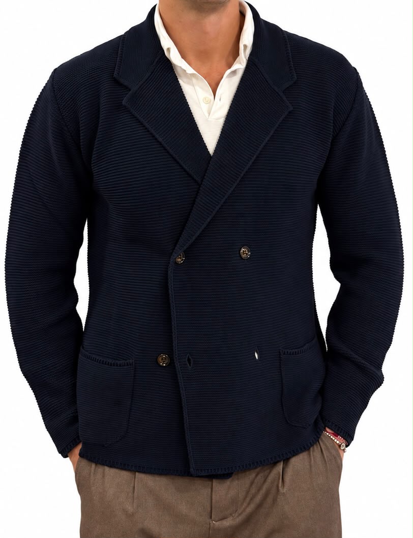 Blezer in maglia doppio petto outfit