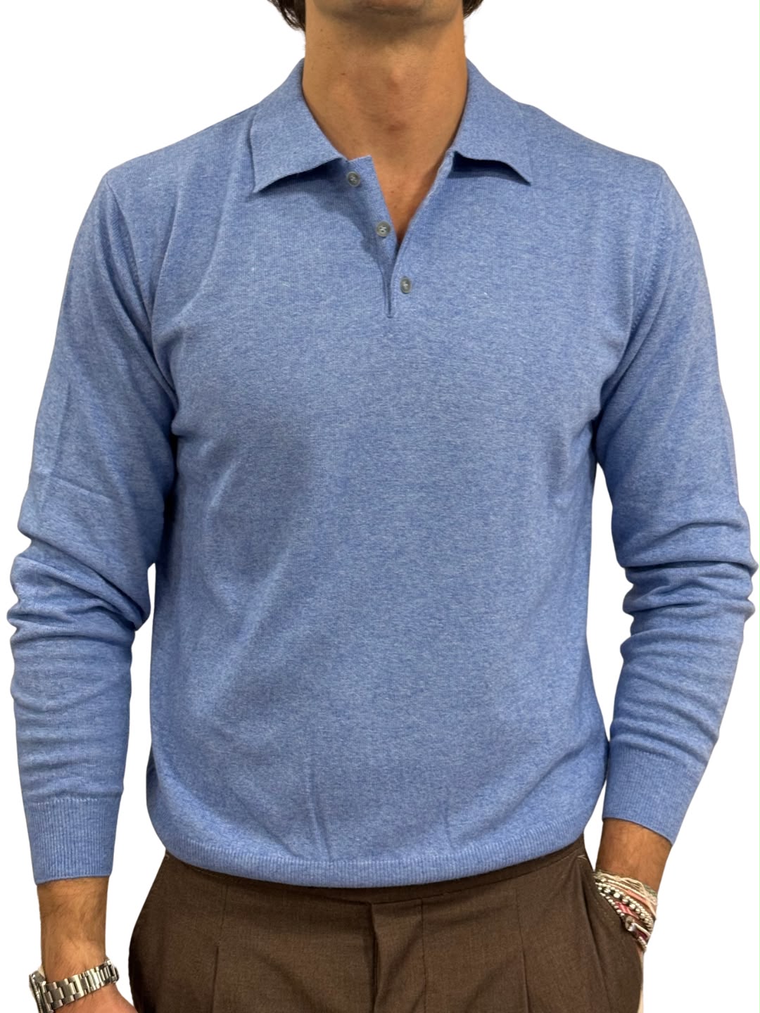 Polo tre bottoni in Lana e Cashmere