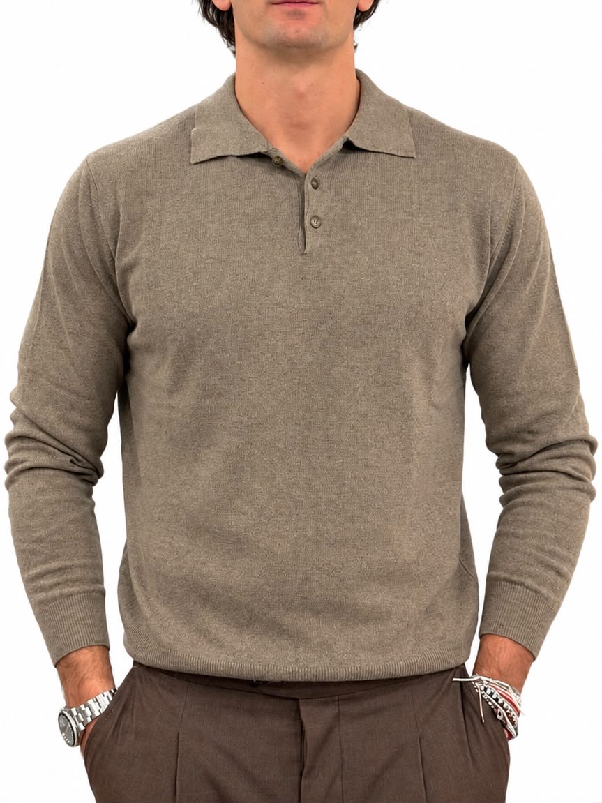 Polo tre bottoni in Lana e Cashmere