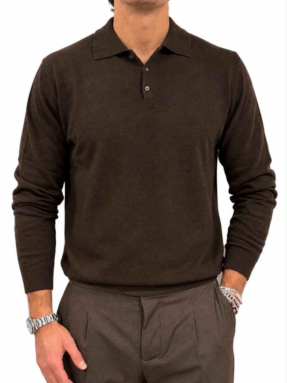 Polo tre bottoni in Lana e Cashmere