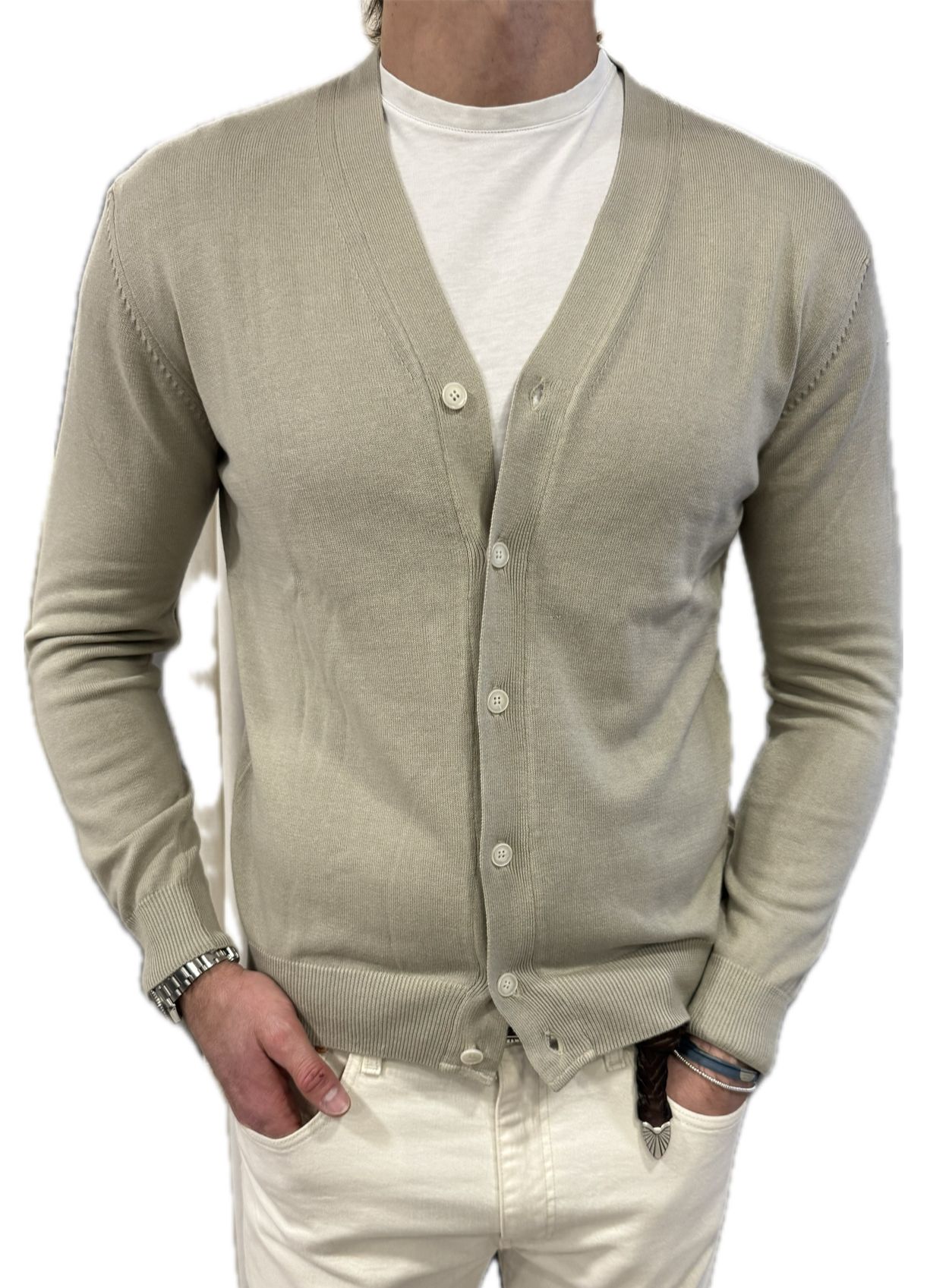 Cotton and cashmere cardigan
