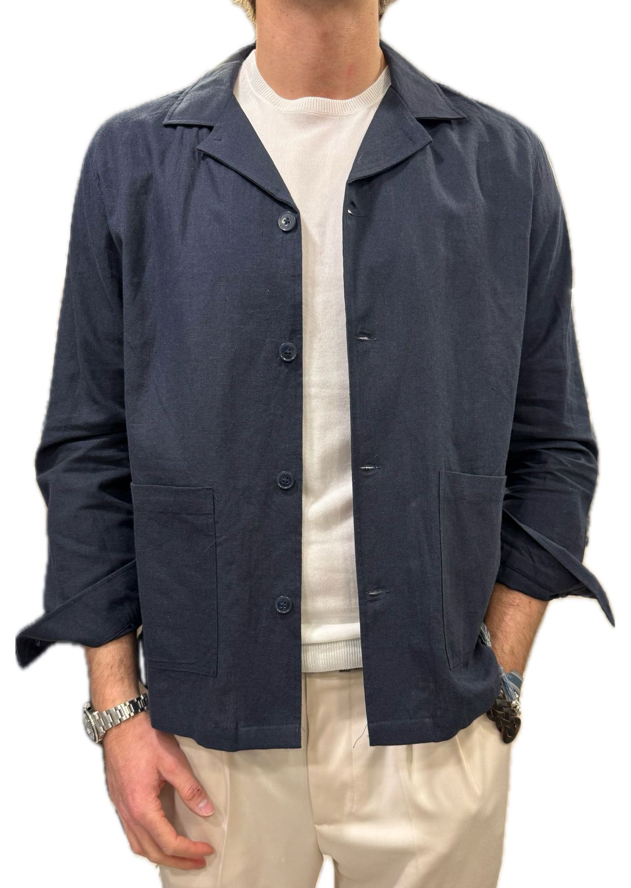 Giacca camicia lino e cotone