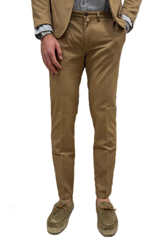 Pantaloni lino e cotone slim fit
