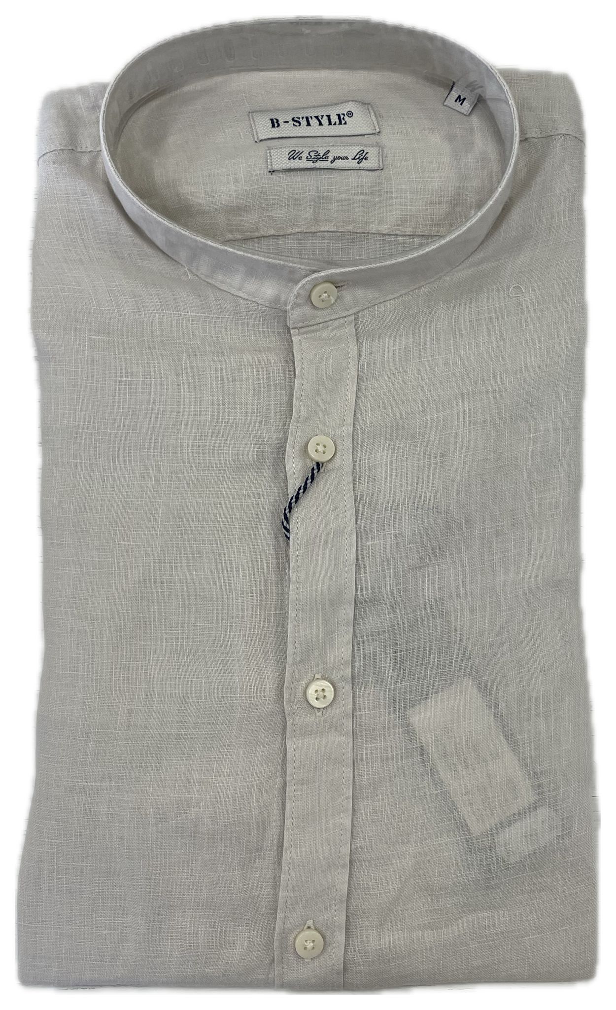 Camicia puro lino collo coreano