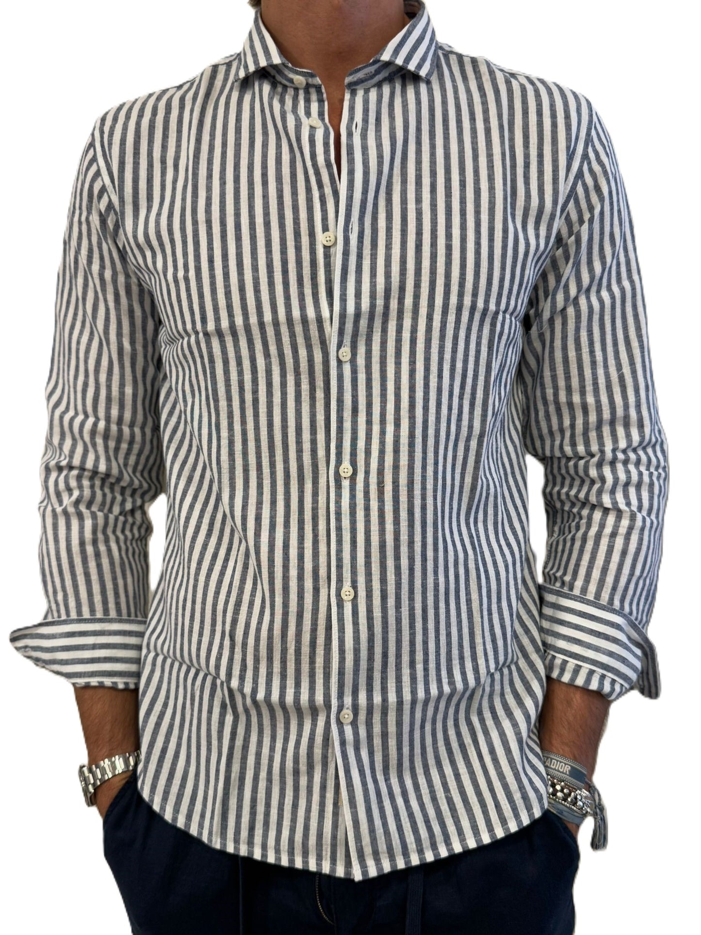 Camicia Lino e cotone Impure a righe
