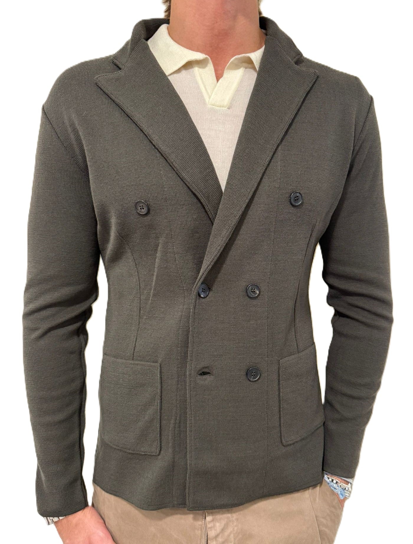 Blazer in maglia doppiopetto