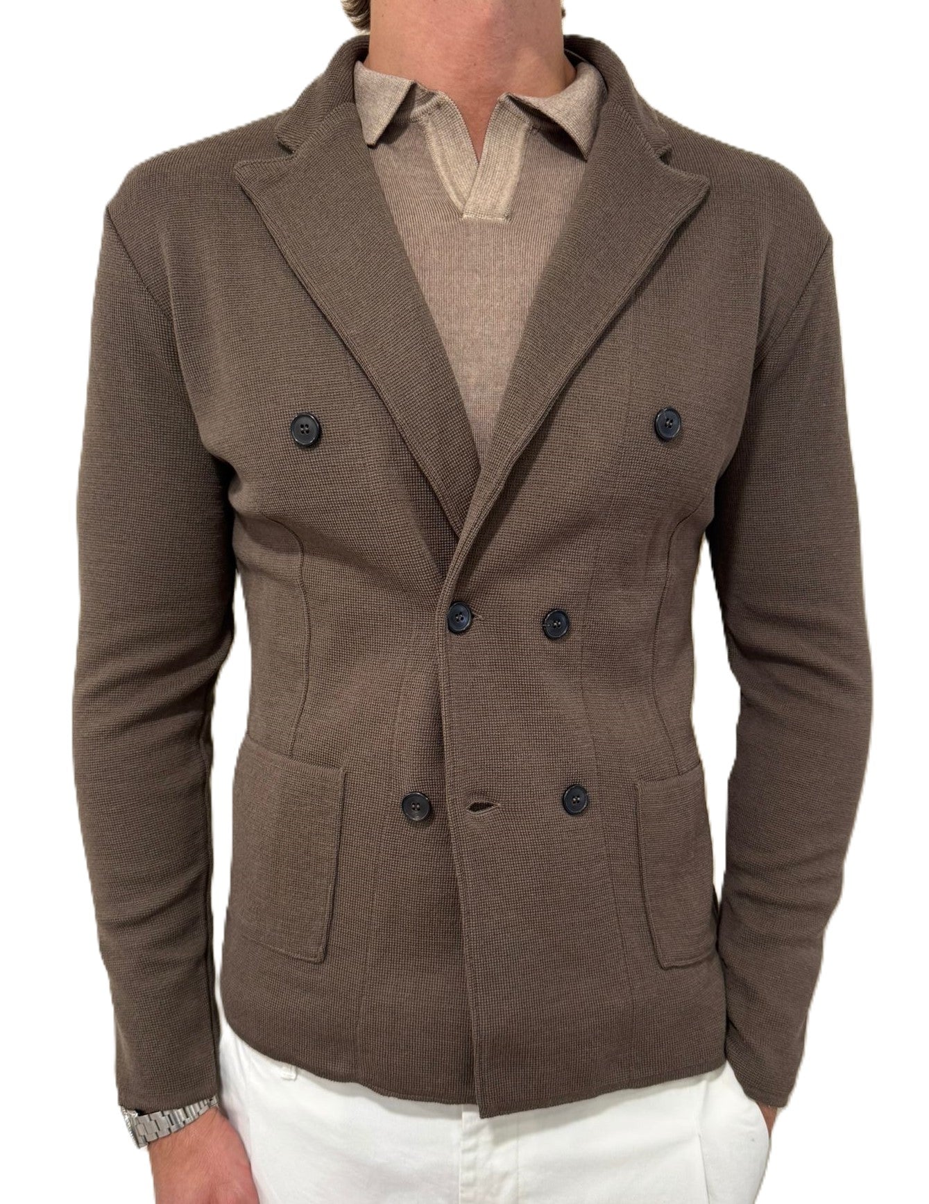 Blazer in maglia doppiopetto
