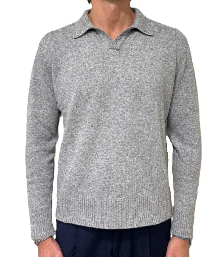 Polo derby collo camicia lana e cashmere