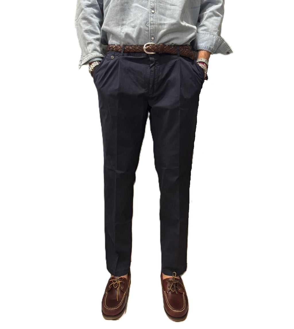 Fourten cotton double-pleat trousers