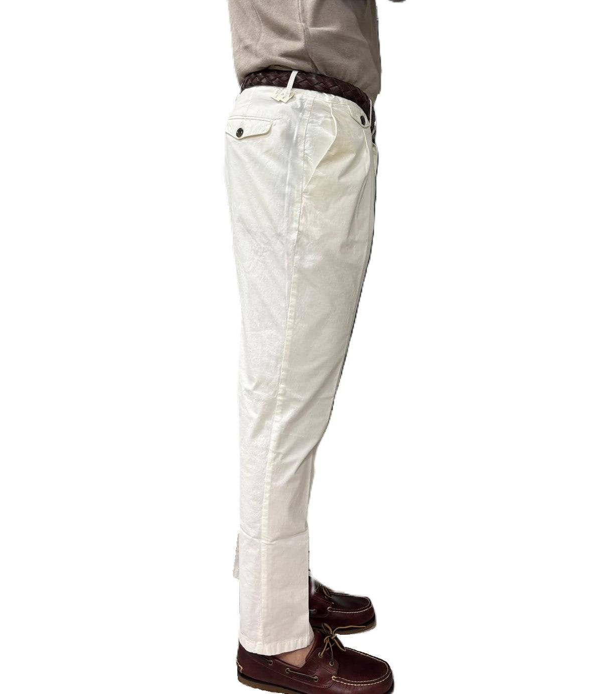 Fourten cotton double-pleat trousers