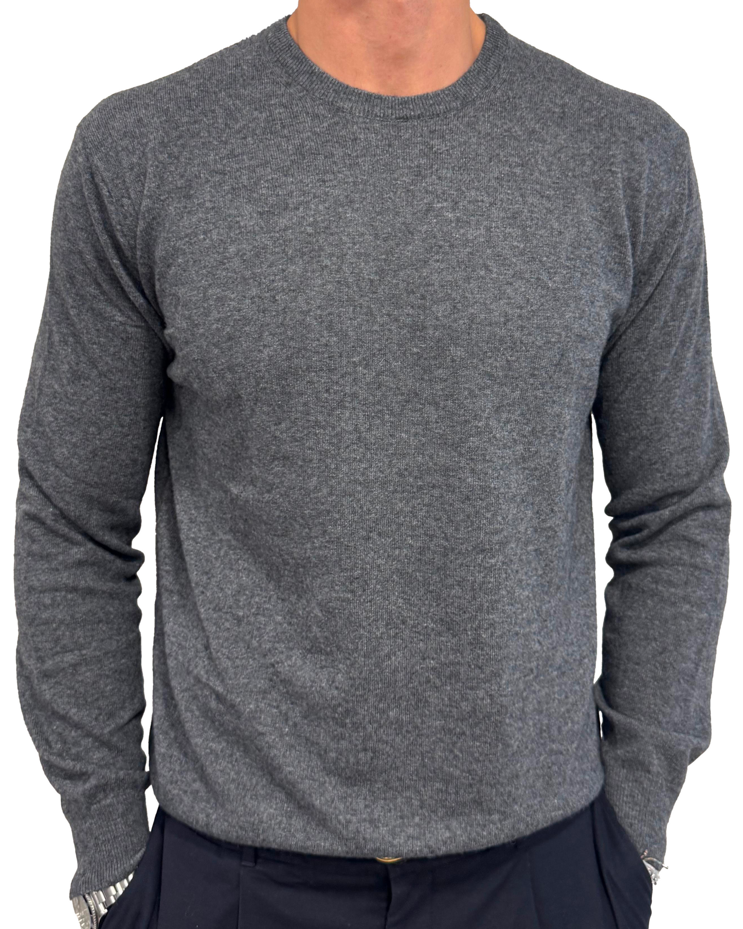 Maglia girocollo in lana e cashmere