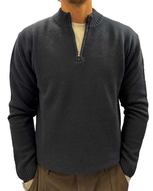 Maglia mezza zip lana e cashmere