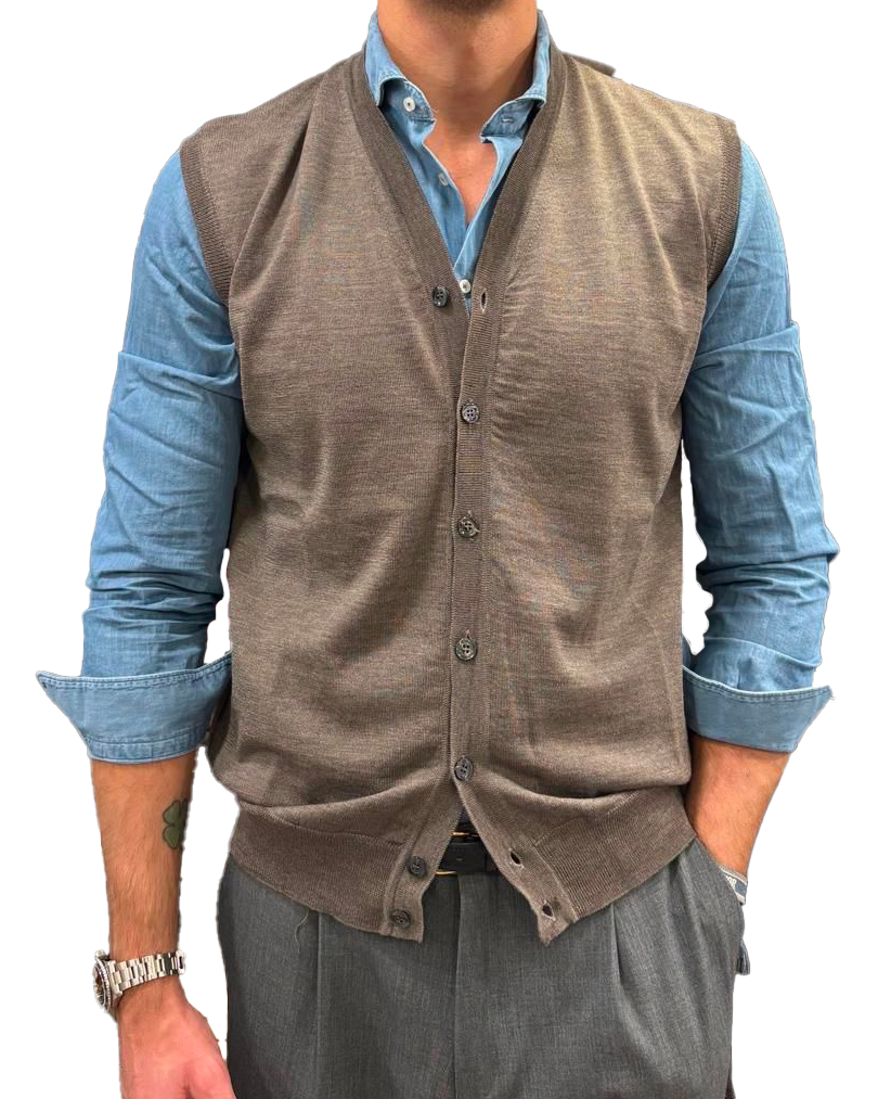 Gilet in pura lana merinos